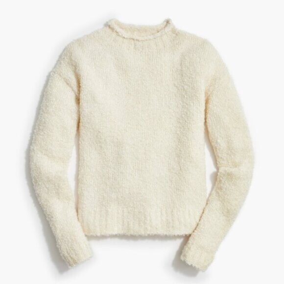 J.Crew Factory Bouclé Mockneck Sweater - Picture 1 of 4